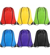 Grneric Drawstring Backpack Bulk 6 PCS, Drawstring Bags String Backpack Cinch Sack Gym Bags for S...