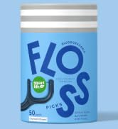 individually wrapped floss picks, 50 count, fully decomposable packaging. Great for travel.