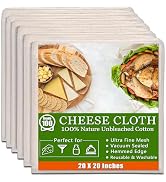6 Pcs Cheese Cloths, 20x20 Inch, 100% Unbleached Cotton, Grade 100 Reusable Cheese Cloth With Fab...