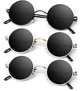 ANZIW Round Polarized Sunglasses Men Women,Retro Metal Hippie Shades with 100% UV Protection