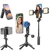 Magnetic Mini Selfie Stick for iPhone, 4 in 1 Portable Pocket Size Tripod for iPhone MagSafe/Andr...