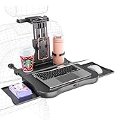 FANXIN Car Back Seat Tray with Extendable Table, Car Desk for Laptop with Phone Holder, Foldable ...