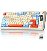 ZIYOU LANG M75 Wireless Gaming Keyboard, RGB Backlit Rechargeable 2000mAh Battery, Small Membrane...