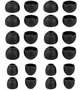 24PCS/12Pairs Silicone Earbud Tips, Replacement Ear Bud Eartips, Soft IEM Tips Fit Most in-Ear He...