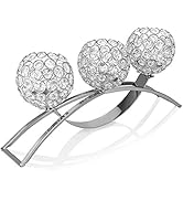 GOTOTOP Crystal Candle Holders,3 Crystal Pillar Candlestick,Coffee Table Decorative Centerpieces ...