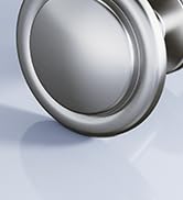 Veise 20 Pack 1-1/4 Inch Brushed Nickel Solid Zinc Alloy Euro Style Cabinet Knobs, Single Hole Ro...