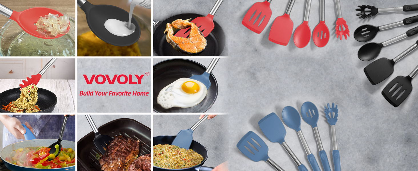 VOVOLY Silicone Kitchen Utensil Set