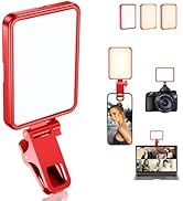 Rechargeable Selfie Light, LED Clip Video Light for Phone, iPad, Laptop and Tablet, 3000mAh Recha...
