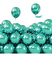 PartyWoo Metallic Green Balloons, 50 pcs 5 Inch Green Metallic Balloons, Metallic Balloons for Ba...