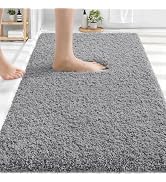 OLANLY Microfiber Bathroom Rugs 30x20, Soft Highly Absorbent Bath Mat, Grey | Quick-Dry &amp; Non-Sli...