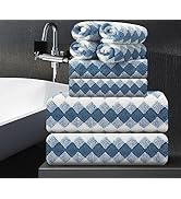 MAGGEA 8 Piece Bathroom Towel Set |2 Oversized Bath Towels,2 Hand Towels,4 Washcloths| 600GSM Sof...