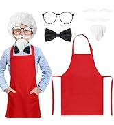 XLSXEXCL Halloween Costume for Kids, Halloween Dress Up Fast Food Costume Set with Red Apron, Wig...