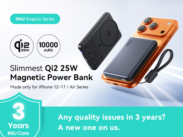 slimmest Qi2 25W magnetic power bank