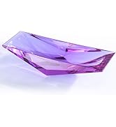 KAMMAK Crystal Glass Fruit Bowl, Luxury Centerpiece Glass Bowl, Hand Blown Decorative Dessert Pla...