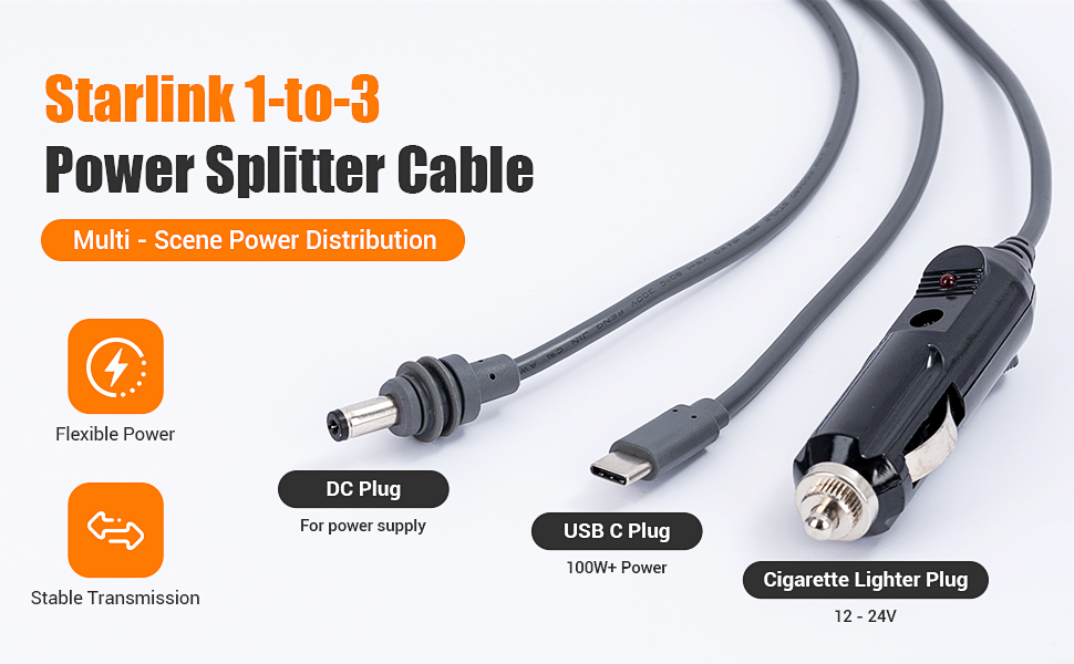 16.4FT/5M 6.5FT/2M-3 in 1 Starlink Mini