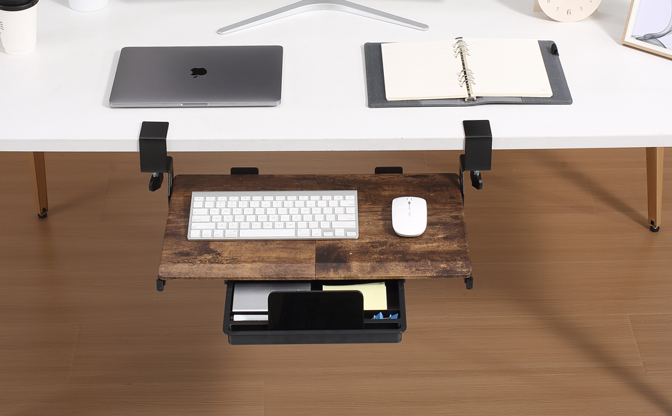 keyboard tray under desk 