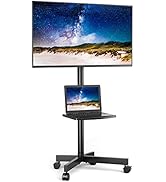Rfiver Universal Mobile TV Cart for 23-60 inch Flat Screen TVs up to 88lbs, Portable Rolling Tilt...