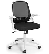 COSTWAY Mesh Office Chair, Adjustable Swivel Executive Chair with Flip-up Armrest, Lumbar Support...
