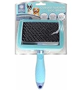American Kennel Club AKC Firm Deshedding Slicker Dog Brush with Coated Tips for Gentle Detangling...