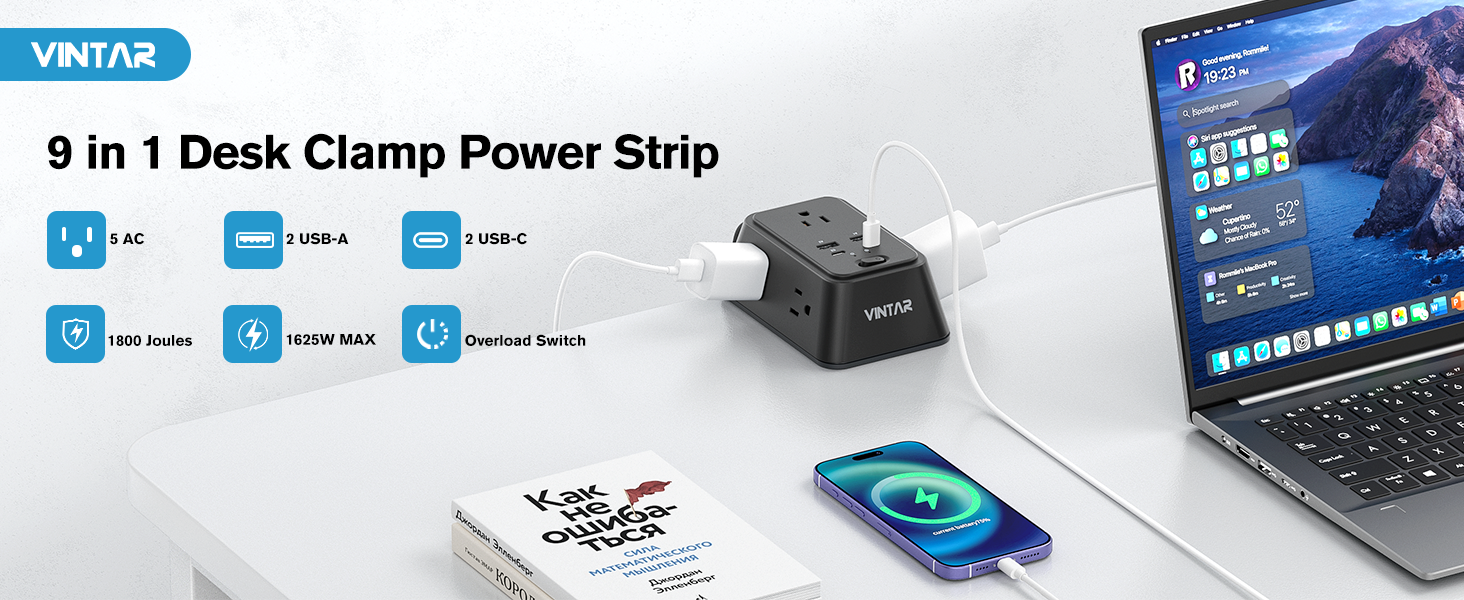 desk clamp power strip