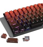 XVX Side Print Gradient Red Keycaps, Double Shot PBT Keycaps 60 65 75 100 Percent, Shine Through ...