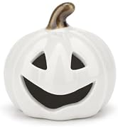 Vhxmaizxn Ceramic Pumpkin White Porcelain Mini Artificial Pumpkins Figurine | Ceramic Fake Pumpki...