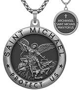 Anwlki St Michael Necklace Saint Michael Medal Bless Safety Religion Pendant Gift for Men, Women,...