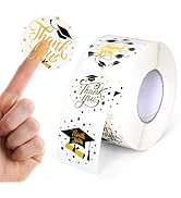 FYSUIMU 1000Pcs Graduation Stickers Roll Gold Foil Grad Cap Clear Thank You Stickers 4 Styles Con...