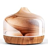 Porseme 500ml Glass Essential Oil Diffuser Aromatherapy Ultrasonic Cool Mist Humidifier 15-21 Run...