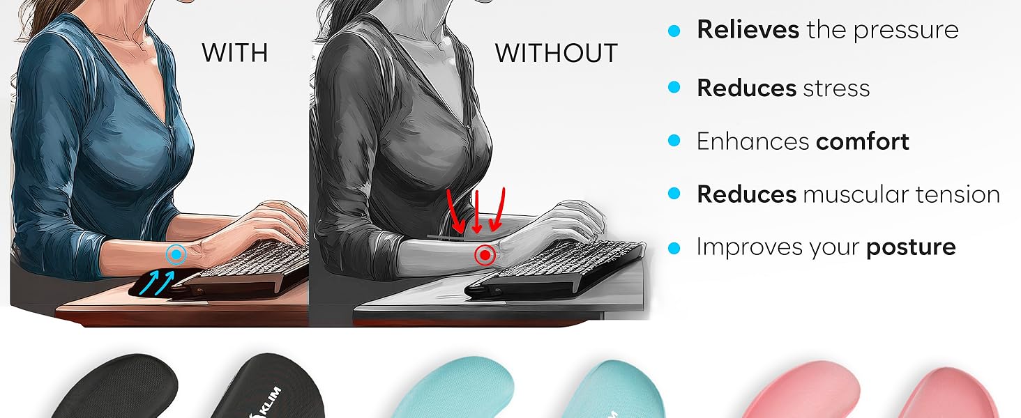 keyboard wrist rest computer pink desk accessories pc pad women mat mouse carpal tunnel arm set gel