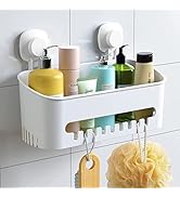 LUXEAR Suction Cup Shower Caddy - No Drilling Removable Shower Shelf - Powerful Suction Shower Or...