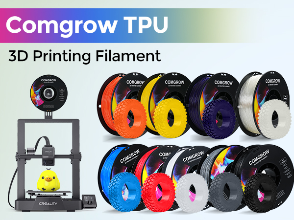  TPU Filament, 1.75mm, 95A Soft TPU Flexible 3D Printer Filament Fit Most FDM Printer