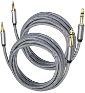 Menewstart 3.5mm to 6.35mm Stereo Cable 10FT, 1/8 TRS Male to 1/4 Male Audio Cable Cord with 24K ...
