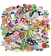 Acrebow 67 Pcs Small Iron On Patches Random Assorted Embroidered Applique Sew On Mini Cartoon Pat...