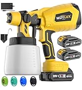 Cordless Paint Sprayer with Battery and Charge, 800W Electric Spray Gun with 5 Nozzles and 3 Patt...