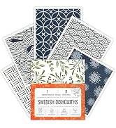 Augine Swedish Dishcloths, 5 Pack Swedish Dishcloths for Kitchen, Super Absorbent, Biodegradable,...