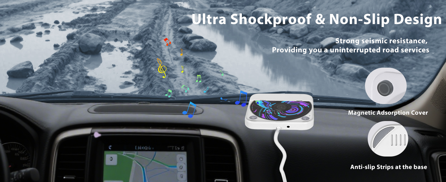 cd player car cd cover shock proof non-slip cds music hifi stereo remote control Aux cable usb