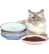 Selamica Ceramic Cat Food Bowl, 6 Inch Cat Bowls Whisker Friendly, Shallow Wide Kitten Plates for...