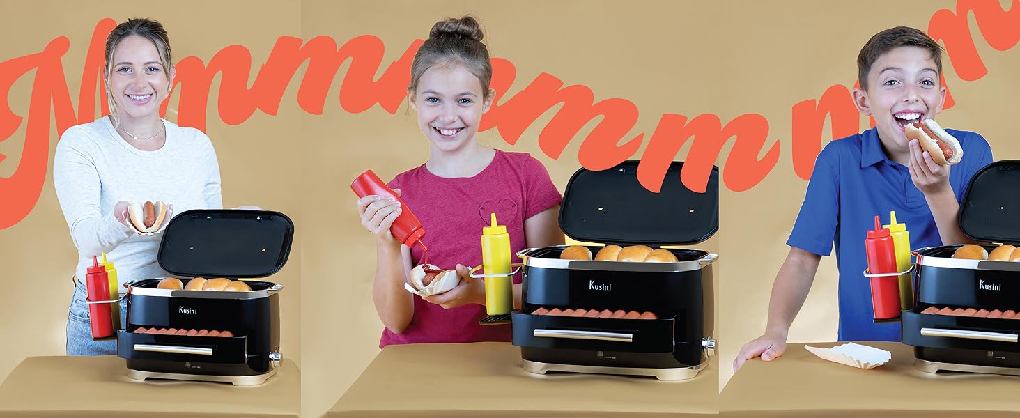 showing the order of steaming, preparing, eating