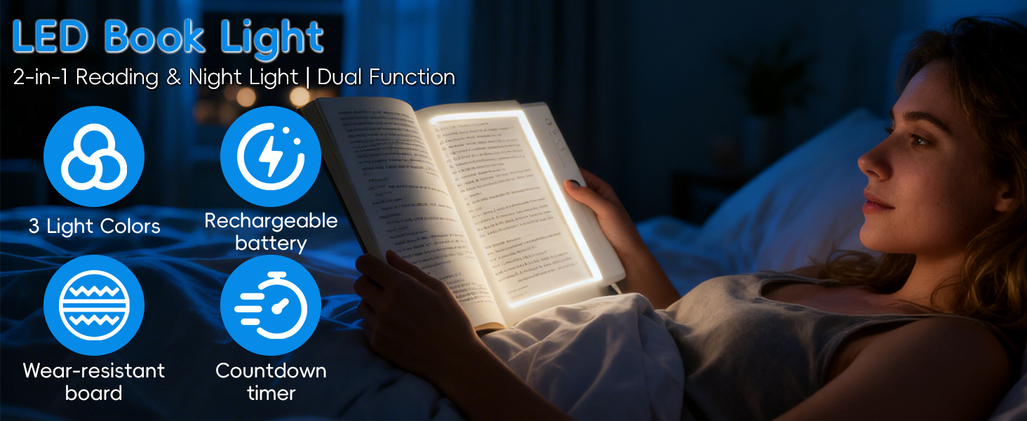 LED Clear Flat Book Light
