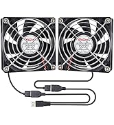 Wathai 80mm x 80mm x 25mm USB Fan 5V for Computer Laptop Router DVR Xbox Cooling 2 Packs