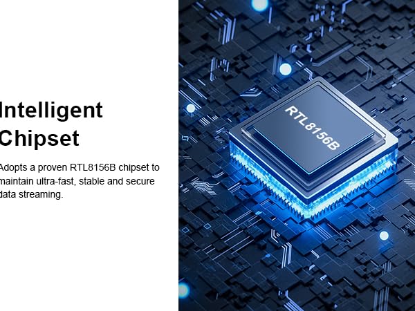 Inside the adapter is a Realtek RTL8156B chipset for fast 10/100/1000/2500Mbit network speeds