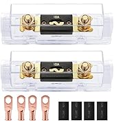 Nilight 2PCS 100A ANL Fuse Holder with ANL Fuse Electrical Protected Insulating Cover 5/16