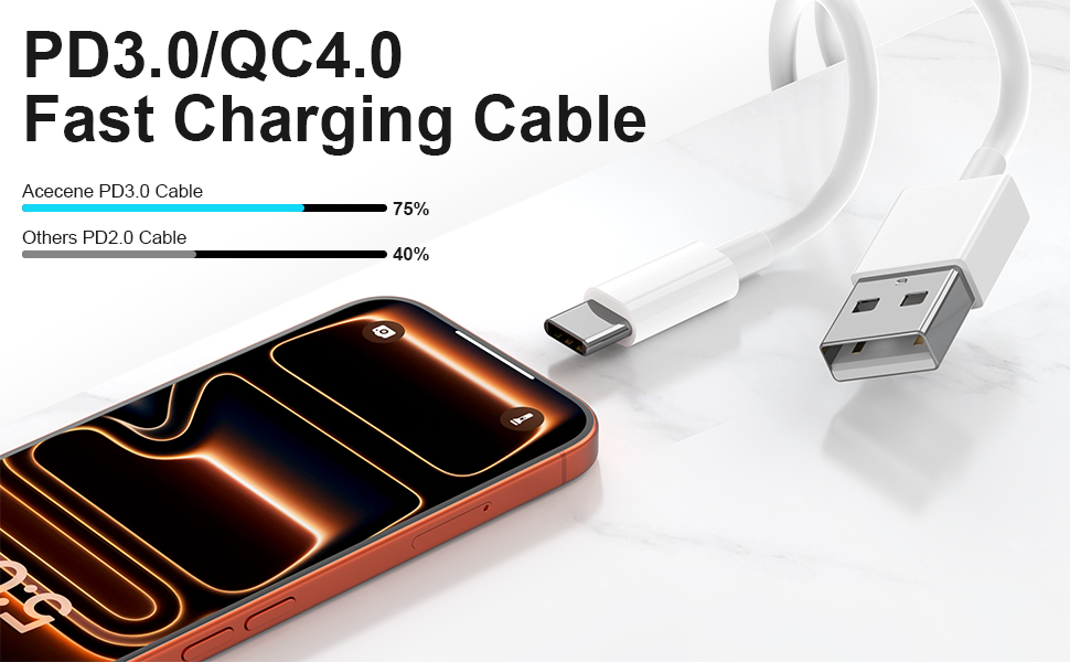3 feet type a to type c charging cord