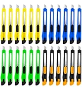 TIFICAL Box Cutter - 24 Pack Utility Knife - Sharp Razor Knife with 9mm Wide Snap-Off Blades - Li...