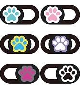 PRESSINART 6Pcs 6 Styles Paw Print Cute Laptop Camera Cover 0.04 Inch Privacy Guard Accessories, ...