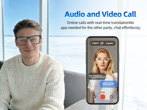 Ai Smart Translation Glasses for Men and Women with Chat GPT Bluetooth Glasses Music Playback