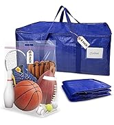 12 Pack Moving Bags, 6 Extra Large Heavy Duty Bags with Handles and 6 Plastic Big Storage Tote Ba...