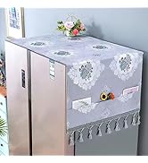 YUZHANGHE Fridge Dust Cover Multi-Purpose Appliance Top with Storage Pockets 71In x 25.6In/ 180cm...