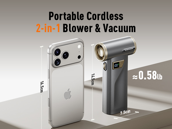 Portable Air Duster and Vacuum 2-in-1